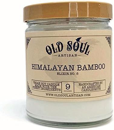 Himalayan Bamboo Scented Soy Candle - Hand poured - 9 oz - Vegan