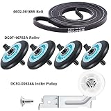 LEBOO Dryer Repair Kit for Samsung Dryer Belt Maintenance kit Include DC97-16782A Roller DC93-00634A Indler Pulley and 6602-001655 Belt Replace AP5325135 AP4373659 AP6038887 PS4221885 PS4133825 (Kit)