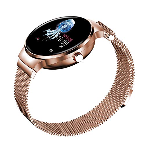 Sunward 1.04 inch TFT Screen Heart Rate Blood Pressure Monitor Pedometer Sports Watches, Fitness Tracker for Kids Women and Men (Rose Gold)