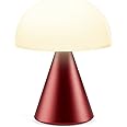 Lexon Mina L Mushroom Lamp - 9 LED Color Table Lamp for Bedrooms, Living Room & Office - Cordless, Rechargeable with 24h Light & Dimmer, Aluminum, Large - Dark Red
