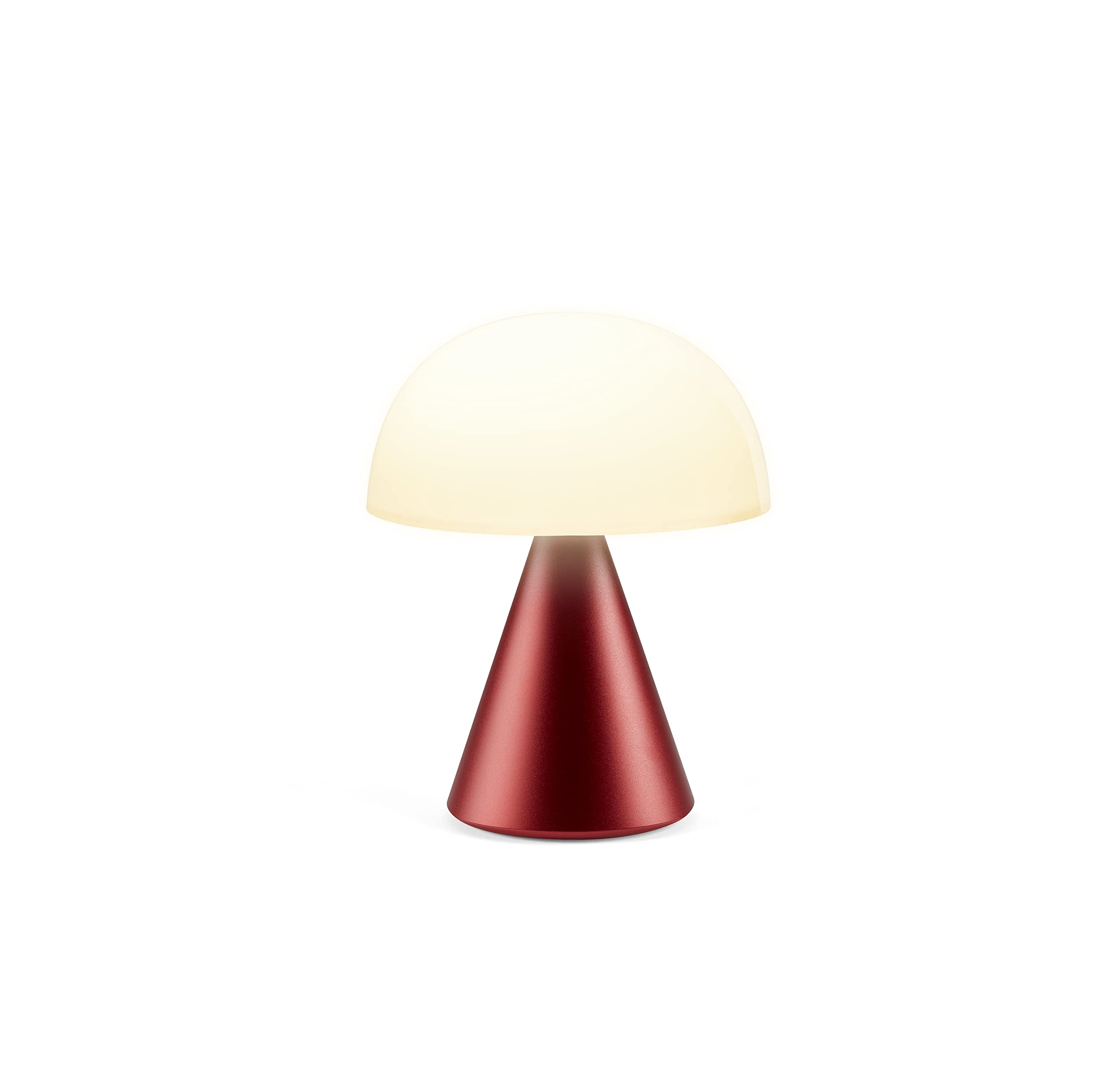 Lexon Mina L Mushroom Lamp - 9 LED Color Table Lamp for Bedrooms, Living Room & Office - Cordless, Rechargeable with 24h Light & Dimmer, Aluminum, Large - Dark Red — image 1