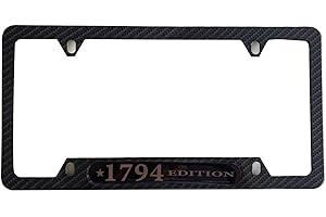 QAMNVCRTY Carbon Fiber License Plate Frame Cover Holder 1794 Edition for Tundra Truck Car Accessories Stainless Steel 1PC, CPK22PW