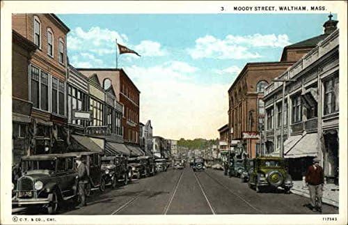 Moody Street Waltham Massachusetts Ma Original Vintage Postcard