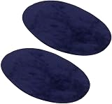 POFET 3 Pairs Sew On Suede Oval Elbow Knee Patches Brown Tan Blue view 4