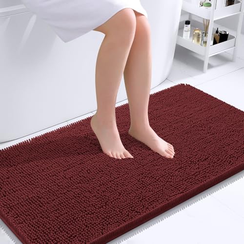 OLANLY Bath Runner Rug 44x24 Chenille Quick Dry