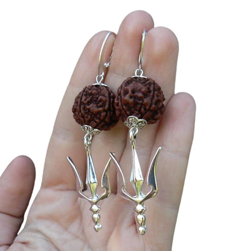 Boucles d'oreilles Rudraksha argent boucle d'oreille