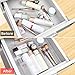 Puroma Desk Drawer Organizer Trays with 3-Size Versatile Drawer Dividers 6 Organizers Storage Bins for Makeup Utensil Dresser Bedroom Bathroom Kitchen Office