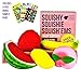Purple Ladybug Novelty Slow Rising Jumbo Fruit SQUISHIES Pack in a Gift Box: Watermelon, Peach, Strawberry, Banana & Mango Kawaii Squishy Toys or Stress Balls - Squishys are Great Sensory Toys!