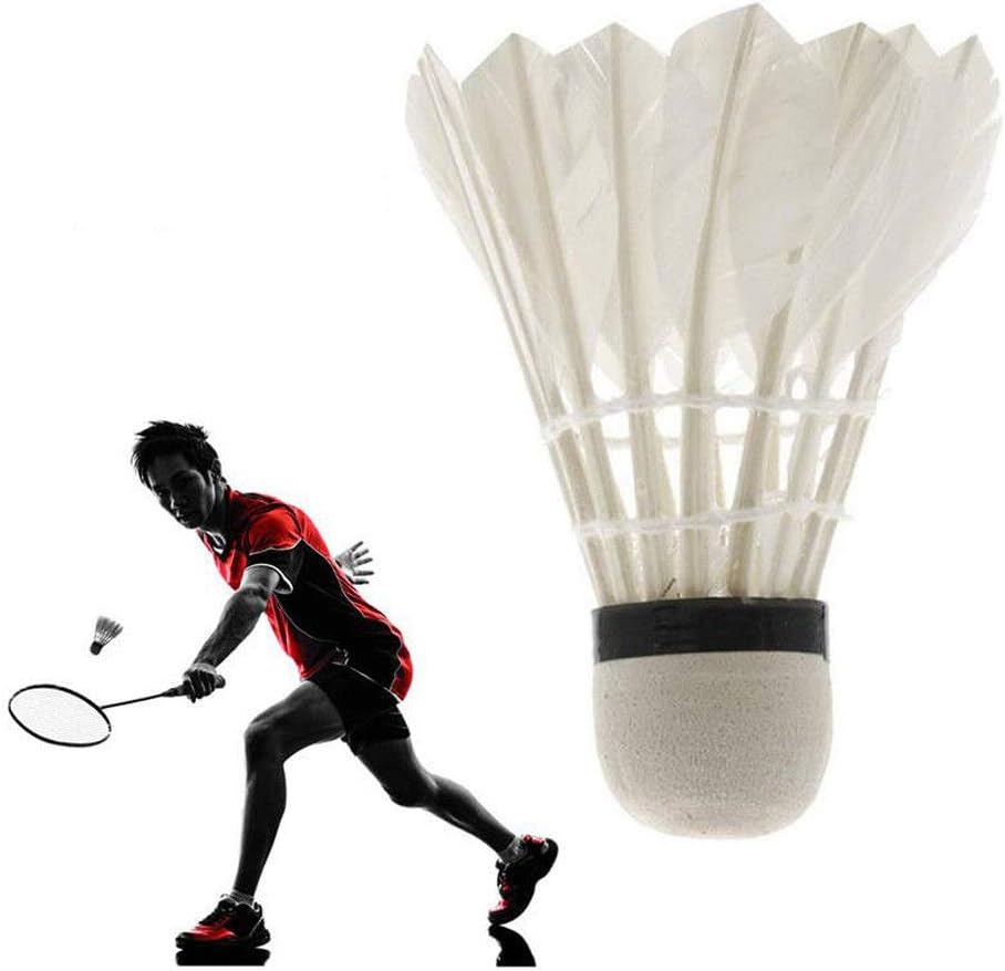 Keraiz 12 PC Durable Feather Badminton Shuttlecock | White