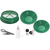 SE Gold Panning Kit - Complete Prospecting Set with Pans, Sieves, and More - Ideal for Beginners, Enthusiasts, Hobbists (GP5-KIT107)