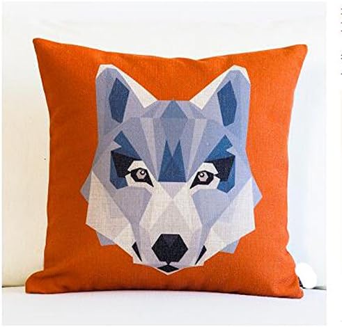 Cotton Linen Lattice Lovely Animals Dog Elephant Wolf Tiger Throw Pillow Case Cushion Cover Home Sofa balcony Decorative 18'' X 18 '' (3)