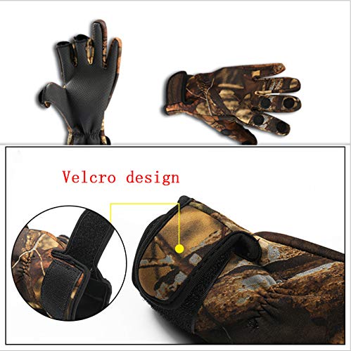 ICE SEA Neopren-Anti-Rutsch-Angelhandschuhe, mit Daumen und Index und Mittelfingerkappen, ideal für Eisangeln… – Bild 3