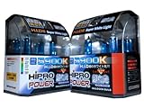 Hipro Power 9005 + H11 5900K Super White Xenon HID Headlight Bulbs - Low Beam & High Beam