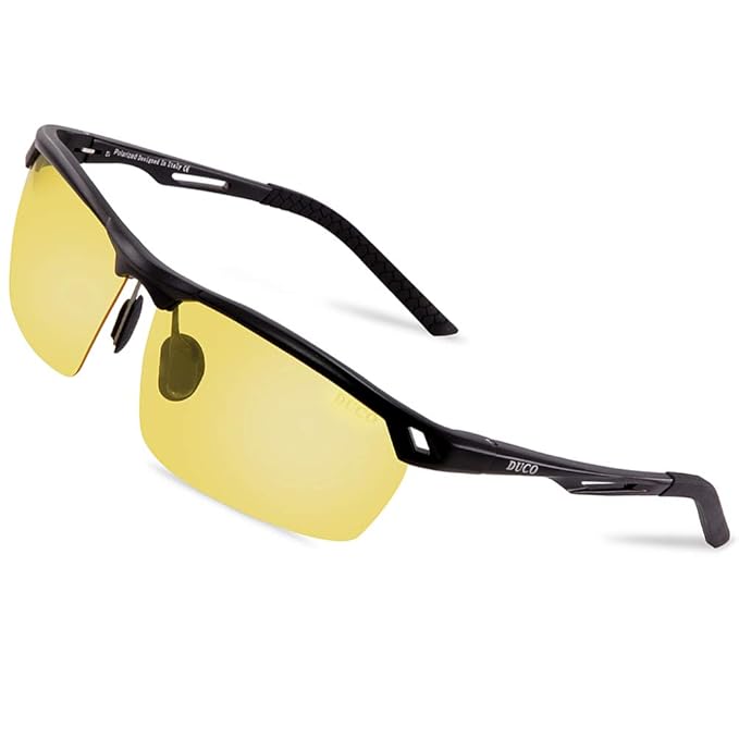 DUCO Nachtsichtbrille Anti-Glanz Fahren Brillen Kontrast-Brille Nachtfahrbrille polarisierte 8550