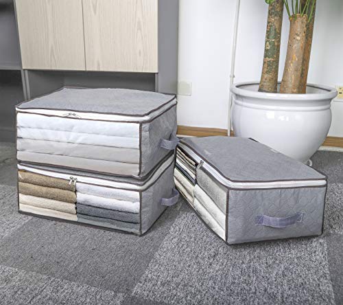 image for MOLOVA Foldable Closet Organizer Clothing Storage Bag Box with Clear W