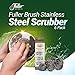 Fuller Brush Stainless Steel Scrubbing Sponges – 2-Pack (2 Sets of 3 = 6 Pieces) – Heavy Duty Kitchen Scour Sponges for Dishes, Pots & Pans