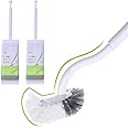 Marbarsse Bathroom Toilet Bowl Brush and Holder, Curved Design Toilet Brush for Deep Cleaning Under Rim, Best Toilet Brush Set, Easy Handy CompactToilet BowlCleaner Brush for Bathroom, 2 Pack