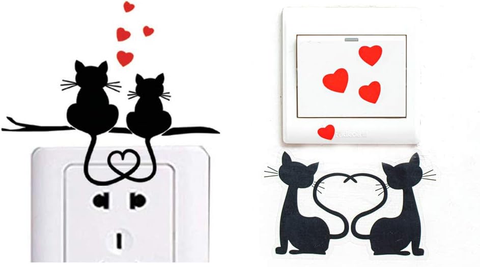 Love Cat Wall Stickers Light Switch Decor Decals