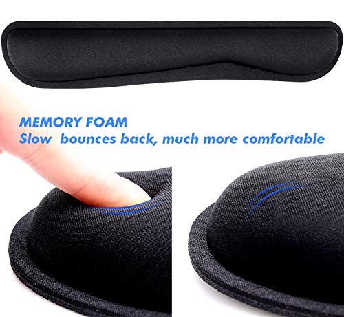 2 Premium Memory Foam Keyboard Wrist Support Bar and Mouse Wrist Rest Pads Set- for Comfortable Typing &Wrist Pain Relief Mouse Pad with Wrist Support Bar - Thumbnail 6