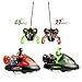 TOYTHRILL 2 Pack Remote Control Bumper Cars - Two Player Stunt RC Toy with Ejectable Drivers and Crash Sounds - Batteries and Adapter Included - Green and Red