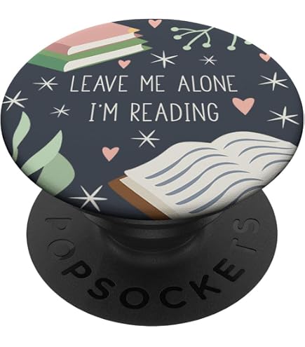 PopSockets PopGrip 'Just One More Chapter' – Adesivo Con Impugnatura E Supporto Per Libri, Design Teal Con Motivo Botanico - 6