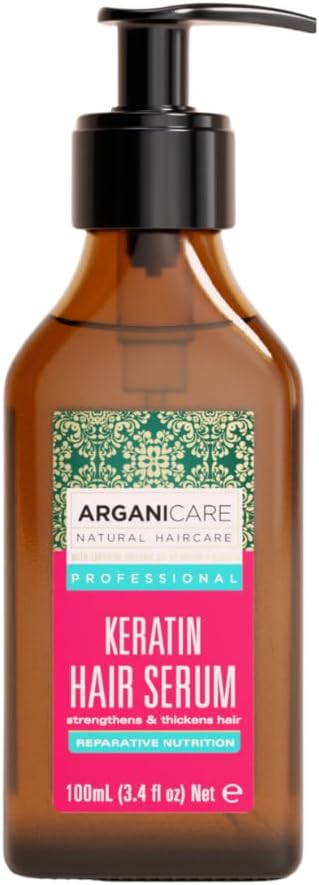Arganicare Keratin Repair Hair Serum Leave-In Smoothing Frizz Control Shine