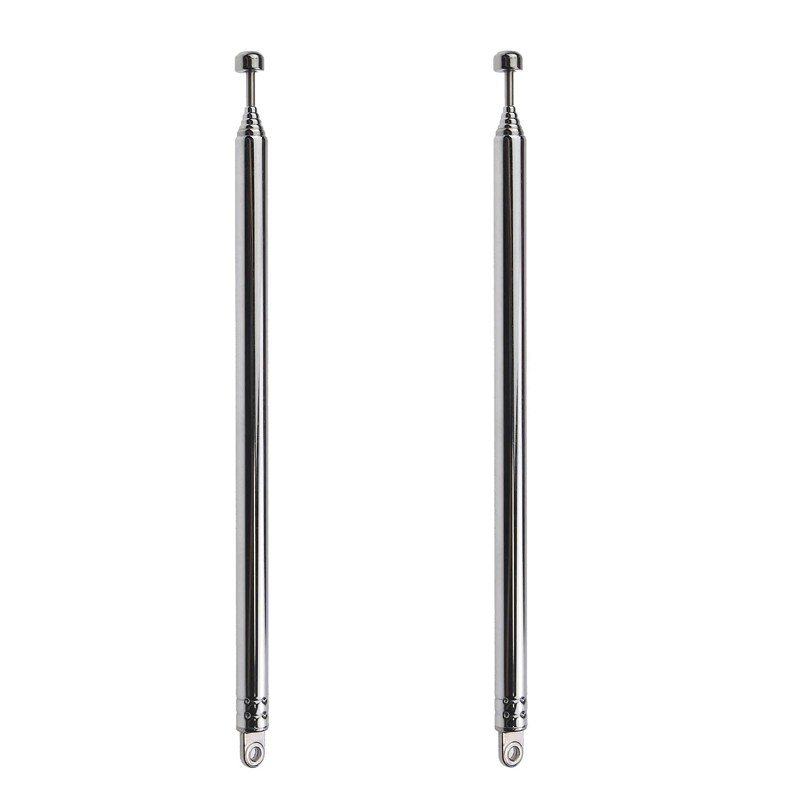 Be In Your Mind 2pcs 7 Sections Telescopic Antenna Aerial 145-740mm 8mm Diameter DAB FM Antenna Replacement for Radio TV VHF/UHF Wireless System