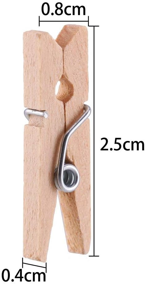 Mini Pegs for Photos - 100 Small Wooden Pegs for Crafts 25mm, 25mm 100 Pack Natural - Image 5