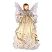 Kurt Adler 14-Inch Ivory and Gold Fiber Optic Animated Angel Treetop (UL2184)