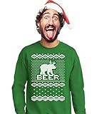 TeeStars - Bear + Deer = BEER Ugly Christmas Sweater Funny Sweatshirt