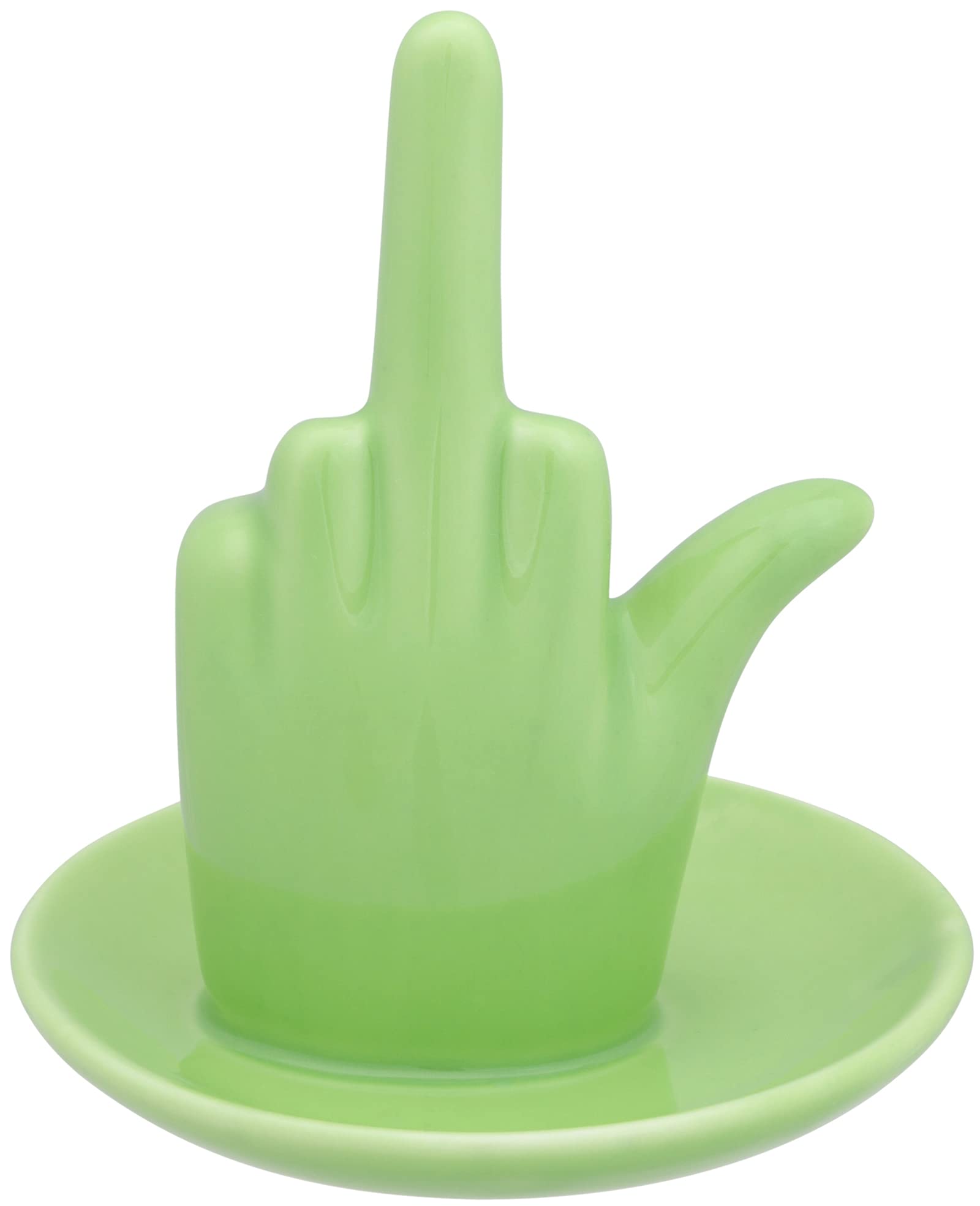Stephanie Imports Ceramic/Wood Jewelry Ring Dish Tray (Forest Green) — image 1