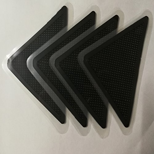 Minzhi 4pcs Triangular Anti-skid PU Carpet Gripper Washable Reuseable Non Slip Kitchen Bathroom Rug Pads Mat