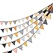 24 Pcs/23 Feet Fabric Banner,Colored Pennant Flag,Vintage Triangle Bunting,Hanging Cotton Garland for Baby Birthday Shower,Wedding Theme Party,Window Decorations(Orange).