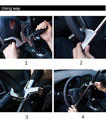 image for GKselling Car Lock, Universal Adjustable Car Steering Wheel Lock Secur
