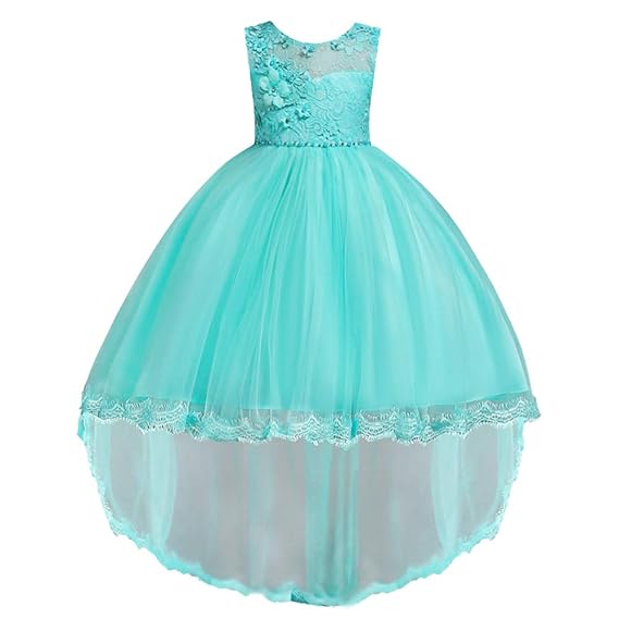 HUAANIUE Mädchen Hochzeitskleid Abendkleid Blumenmädchen Kleidung Kostüm Ball Kostüm Tanzparty