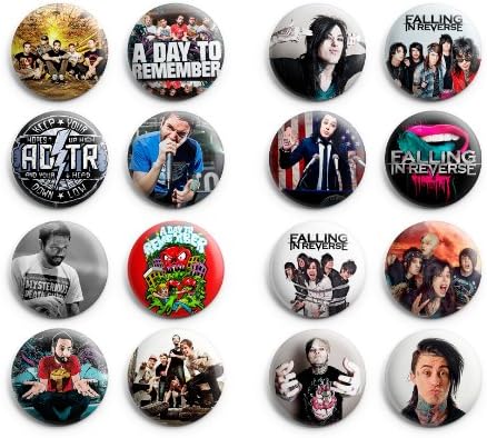 A day To Remember / Falling in Reverse Pinback Buttons 16Pcs 1.25 inch Best For Jacket,T-Shirts Mix Set
