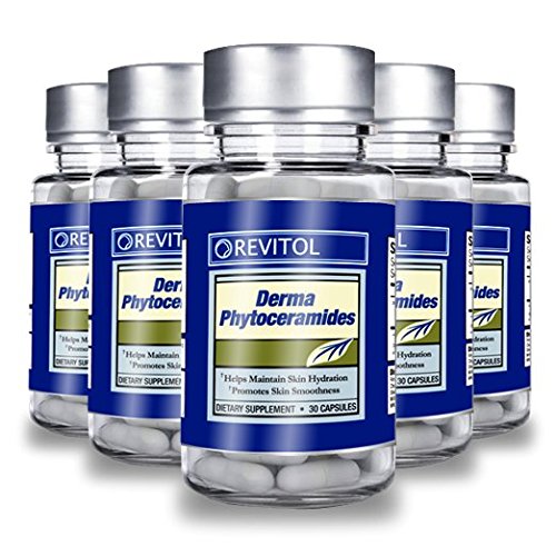 Revitol Derma Phytoceramide Capsules, Moisturizng Formula, Supports Softer and Smoother Skin - 5 Bottle