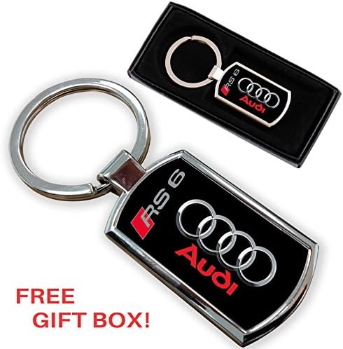 Cargifts AUDI RS6 CAR KEYRING KEY CHAIN RING FOB CHROME METAL NEW