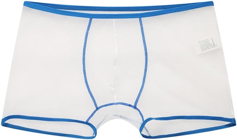 Fedi Apparel Men Mesh Boxers Transparent Shorts See Through Underwear White