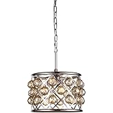 Elegant Lighting 1214D12PN-GT/RC Madison Collection 3-Light Pendant Lamp with Royal Cut, 12" Depth x 9" Height, Polished Nick