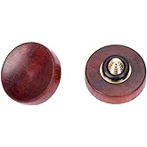 VKO Wood Soft Shutter Release Button,Delicate Camera Shutter Button 12mm Concave Surface Red(Wood Grain Random)