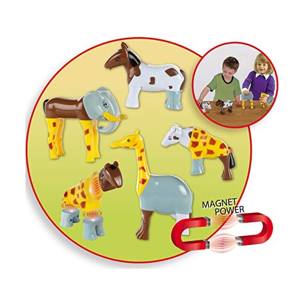 Theo Klein 77 Funny Puzzle Magnettierpuzzle, 4 Tiere | Puzzleteile Werden mit Magneten verbunden | Motorikspielzeug | Spielzeug für Kinder ab 1 Jahr – Bild 4
