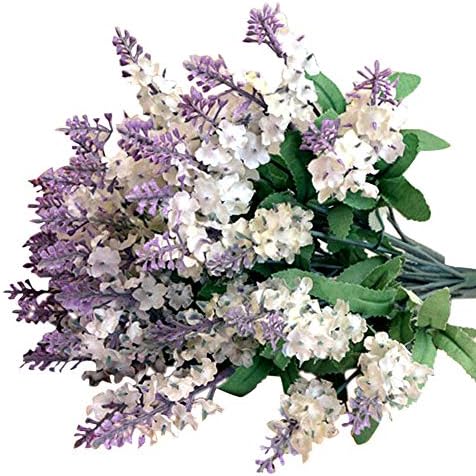 Flower Bouquet, 2PC Artificial Fake Flower Bush Bouquet Home Wedding Decor Artificial Flowers for Crafts