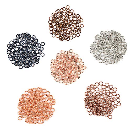 Metal Mix w/Rose Gold - Enameled Copper Jump Rings - 18 Gauge - 4.5mm ID - 600 Rings - Rose Gold, Smokey Quartz, Titanium, Antique Copper, Non-Tarnish Copper, Blue Steel
