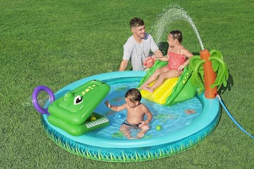 53166 Playcenter gonfiabile con piscinetta Crocodile Cove - 2,24 m x 1,81 m x 72 cm, multicolor