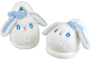 XIXITIAO Girls Boys Cow Slippers for Toddler Kids, Cute Fuzzy Cartoon Whale Rabbit Dinosaur Animal Slippers, Christmas Gifts Fluffy House Bedroom Shoes for Indoor