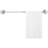 BOPai Extendable Suction Cup Towel Bar 17-28.5", Removeable Shower Door Mat Rod, Chrome