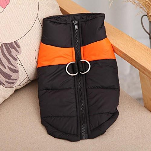 FanQube Winter Cold Weather Dog Clothes Pet Costume Dog Coat Jacket Padded Vest Ski Suit (M, Orange)