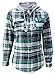 Asher Women Classic Long Sleeves Cotton Hoodie Button-up Plaid Shirts (Tag size XXL,US L, Green)
