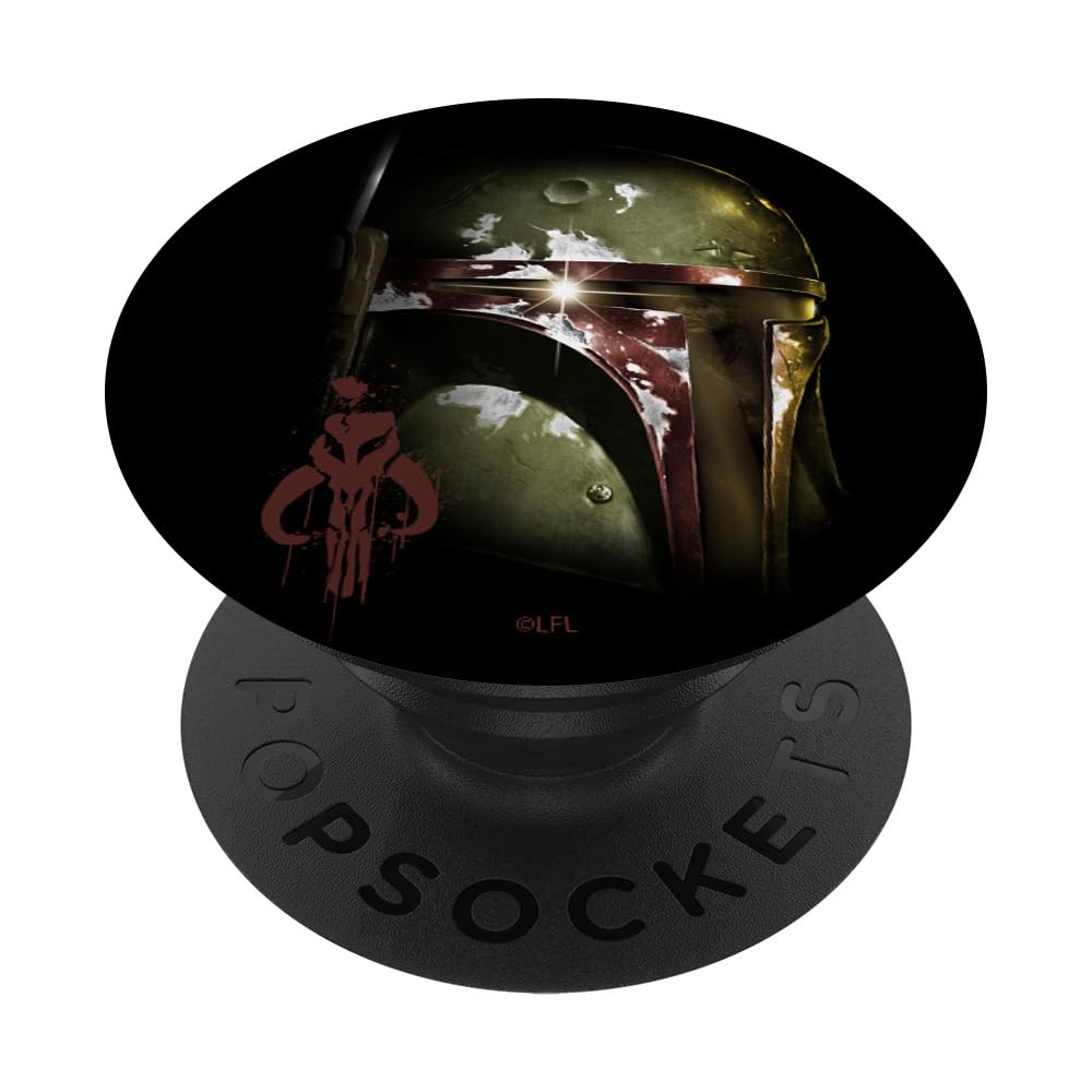 PopSockets Star Wars Boba Fett Mandalorian Helmet PopSockets PopGrip: Swappable Grip for Phones & Tablets